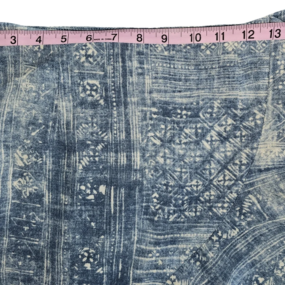 Lauren Jeans Co Ralph Lauren Womens Boho Linen Cotton Blue Ruffle Hem Skirt Sz 4 - Picture 6 of 14